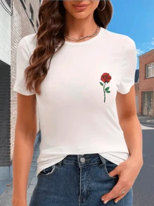 White Baby Look T-Shirt Model: Minimalist Pink - Modern Tumblr Style / NEW RELEASE - White - View 1