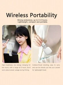 1PC 新款贝壳形补光灯 手机补光灯 迷你袖珍灯 小巧便携夹子 直播方灯 自拍设备 自拍专用USB充电 随时随地放进口袋 拿出来拍照 高光护眼 专属镜头照明 适合节日聚会 集体照 补光 送给朋友爱人 感恩节情人节 - 彩色 - 查看 4