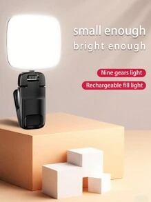 1PC 新款贝壳形补光灯 手机补光灯 迷你袖珍灯 小巧便携夹子 直播方灯 自拍设备 自拍专用USB充电 随时随地放进口袋 拿出来拍照 高光护眼 专属镜头照明 适合节日聚会 集体照 补光 送给朋友爱人 感恩节情人节 - 彩色 - 查看 3