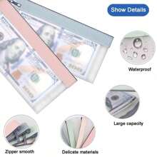 2 Pcs Money Bag, 7.7x3.7 Inch Money Pouch With Zipper For Cash,Bank Bags, Money Folder,Cash Holder For Coins,Cosmetics,Bills,Tool Etc. Back To School,Back To School,School Supplies