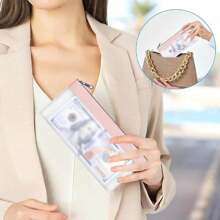 2 Pcs Money Bag, 7.7x3.7 Inch Money Pouch With Zipper For Cash,Bank Bags, Money Folder,Cash Holder For Coins,Cosmetics,Bills,Tool Etc. Back To School,Back To School,School Supplies