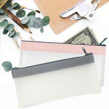 2 Pcs Money Bag, 7.7x3.7 Inch Money Pouch With Zipper For Cash,Bank Bags, Money Folder,Cash Holder For Coins,Cosmetics,Bills,Tool Etc. Back To School,Back To School,School Supplies