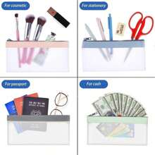 2 Pcs Money Bag, 7.7x3.7 Inch Money Pouch With Zipper For Cash,Bank Bags, Money Folder,Cash Holder For Coins,Cosmetics,Bills,Tool Etc. Back To School,Back To School,School Supplies