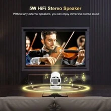 VELEC HY300 Pro HIFI Proiettore con altoparlante Android 11 Dual Wifi6 280ANSI Allwinner H713 BT5.0 1280*720P 4K aggiornamento Proiettore audio per film