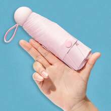 5 Section Capsule Umbrella 6K Practical Folding Sunscreen Umbrella UV Resistant Mini Sun Protection Accessory (Pink) - Rose Red - View 10