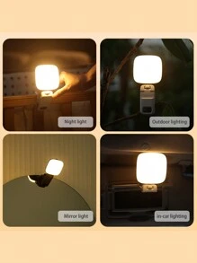 1PC 新款贝壳形补光灯 手机补光灯 迷你袖珍灯 小巧便携夹子 直播方灯 自拍设备 自拍专用USB充电 随时随地放进口袋 拿出来拍照 高光护眼 专属镜头照明 适合节日聚会 集体照 补光 送给朋友爱人 感恩节情人节 - 彩色 - 查看 8