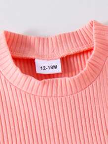 Set 2 buc. maiou casual lejer drăguț + pantaloni în carouri pentru bebeluși, vară ușoară - Roz - Vizualizare 5