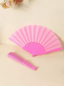 1PC Multi-Color Fashion Simple Solid Color Folding Fan, Perfect Gift For Friends, Family And Classmates