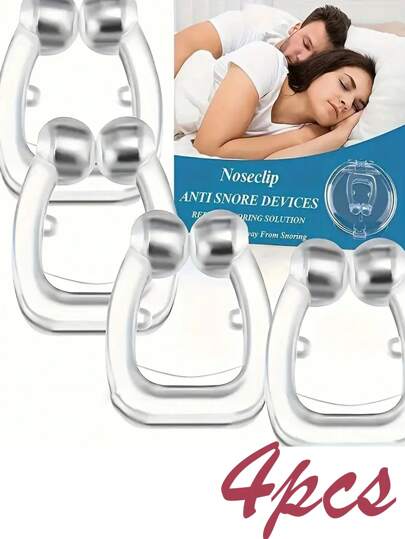 10 bitar av silikon och plast Magnetisk anti-snarkning näsklämma - en unisex snarkningslösning och bärbar resesömn, perfekt för män och kvinnor för att lindra snarkning och förbättra sömnen