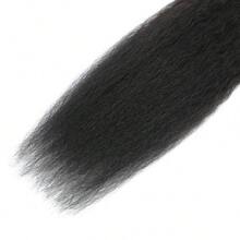 BINF 1/3 Bundles Kinky Straight Peruvian Hair Weave Bundles Virgin Remy Hair Extensions For Women Kinky Straight Human Hair 28 30 Inch Bundles Thick End - Natural Black - Xem 7