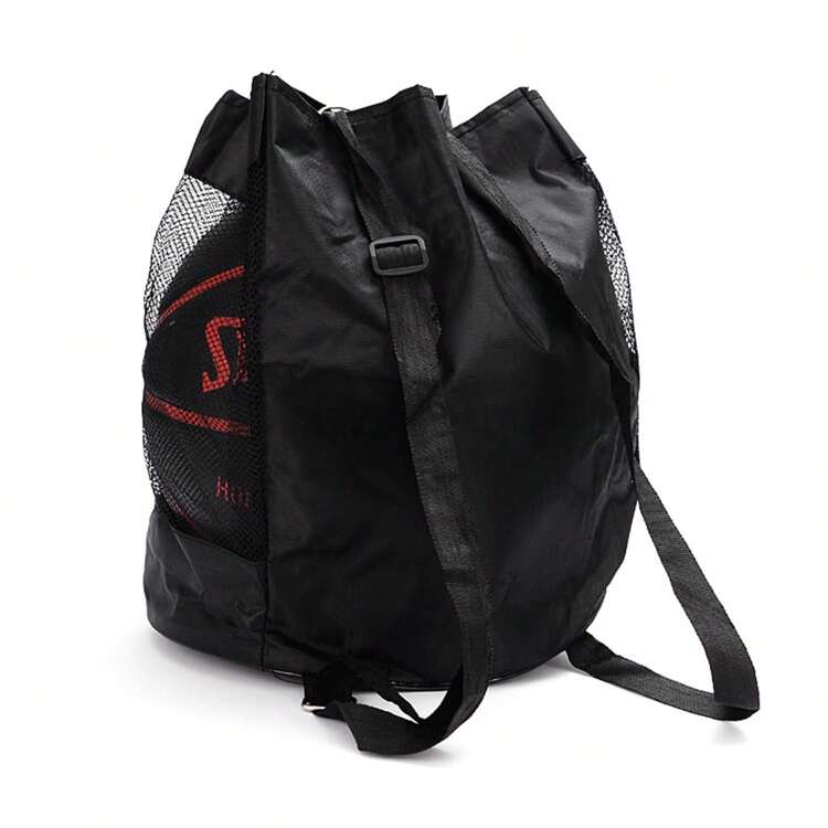 1pc Net Bag, Portable Ball Storage Bag, Mesh Bag Accessories, Sporting Goods, Basketball Cover Drawstring Bag - Black - View 8