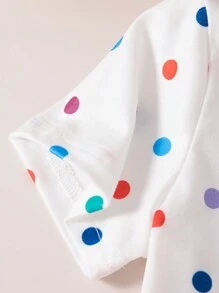 Kleine Mädchen 2 Stücke Lässig Set mit Cartoon Muster, bestehend aus Rundhals T-Shirt mit Kurzarm und Shorts, Sommer