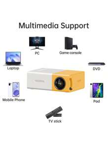 1 Pieza Proyector Pequeño Y Portátil Led Hd 1080p Para Cine En Casa