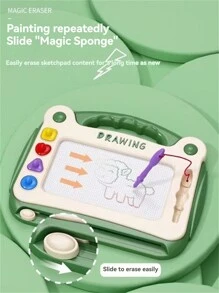 Kids Colorful Magnetic Drawing Board - Dual Use Desk Board, Easy To Draw & Erase, Reusable, Shape Stamp Simple Graphic Recognition, 4 Color Areas For Free Scribbling, Parent-Child Interaction Educational Writing Board (Stamp Color Random) - Multicolor - View 8