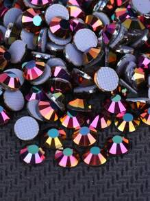 1440pcs/Bag SS12 Multi Color Glass Strass Stone Flatback Hotfix Rhinestones With Glue , 3mm Round Flat Back Hotfix Rhinestone For Clothing Shoes Hats Decoration - SS12(1440pcs/bag) - View 16