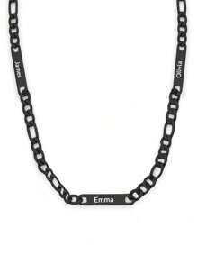 Individuell gravierte Halskette aus Edelstahl mit mehreren Namen für Herren, personalisierte Namensbar-Halskette mit Kette für Väter, Geschenk zum Vatertag, Weihnachten, Thanksgiving, Partys, Jahrestag, Abschluss, Silber, Stilvoll, Farbig, Vintage, Unisex, Hipster, Einfach, Personalisiert, Einzigartig, Ideale Geschenke für ihn, Ideale Geschenke für sie, Sie, Freund, Freundin, Vater, Mutter, Familie, Freunde, für Jahrestage, für Geburtstage, für Abschluss, für Prom, für Partys, Damenketten