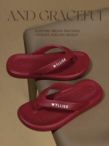 男士夏季运动透气人字拖，新款 EVA 户外徒步旅行公路沙滩鞋，时尚舒适街头休闲女式凉鞋 - 紅色 - 查看 3