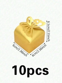 10 件粉色/紫色/金色/红色蝴蝶结糖果礼盒，婚礼回礼盒，适合生日、母亲节、告白日、婚礼、单身派对、节日庆祝派对糖果礼物 - 彩色 - 查看 10