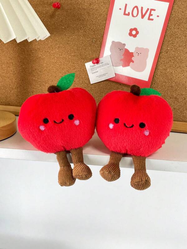 1 peça (14 cm/5,51 pol.) Mochila de desenho animado de maçã vermelha criativa fofa, decoração, pingente de pelúcia versátil para uso diário, presente para estudantes, amigos, irmãs, casais, aniversário, festivais, coleção adorável para todas as estações, pequeno presente