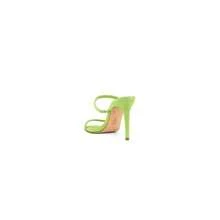 Schutz Taliah Lime Green Double Straps Slip On Open Toe Stiletto Heel Sandals