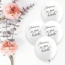 50 个 12 英寸白色葬礼气球 12 英寸乳胶气球“永远想念你”适用于葬礼纪念装饰、婚礼气球、婚礼装饰、家居装饰、房间装饰、派对礼物新娘 - 彩色 - 查看 5