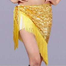 Cinturón de danza del vientre con flecos y lentejuelas para adultos, pañuelo para la cadera, disfraces orientales para mujeres, accesorios de danza del vientre, atuendo de baile de sirena oriental