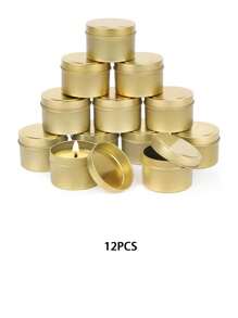 6/12 piezas Latas de vela doradas de 4 onzas para hacer velas, velas caseras DIY, artesanías, frascos vacíos para almacenamiento y envasado de regalos, frascos de vela de aromaterapia con tapas, regalos para amigos en fiestas y decoración de escritorio para fiestas en el hogar