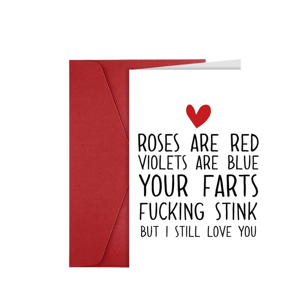 1pc Funny Valentine's Day Cards For Him Her, Rude Anniversary Cards For Men Women, Happy Valentine's Day Cards For Boyfriend, Husband, Wife, Girlfriend, Fiance, Partner, Birthday Cards