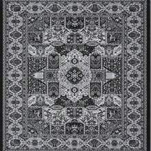 Ataucjin Machine Washable Area Rug,Non-Shedding Vintage Floor Carpet For Bedroom,Living Room, Low Pile Non-Slip Rug For Dining Room,Office - 黑色 - 查看 5