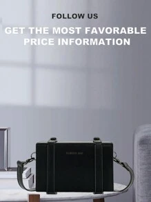 1pc White Simple Adjustable Strap Mini PU Box Crossbody Bag, Peach Tree Brand Christmas Men Bag Vacation Travel Essentials Dad Gifts Retro Bag Vintage Shoulder Bag Messenger Bag Tote Bag Side Bags For Men Funny Gifts Gifts For Men Valentine Day Black Bag Holiday Essentials Bag For Men Camping Sling Bag For Men Stickers Winter Back To School Valentines Gifts Valentine Gifts For Men Vintage Gift Bag Pack Cross Body Bag Spring Vintage Bags School Supplies - 黑色 - 查看 7