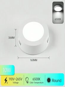 CANMEIJIA 1 件明亮高显示 LED 吸顶灯，现代风格白色吸顶灯，110V 220V LED 房间灯，强电安装，卧室装饰灯，适用于客厅、厨房、餐厅、走廊、商场 - 明裝面板燈 - 查看 15