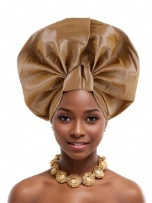 1pc Fashionable Wedding Veil Turban Hat, Muslim Headscarf