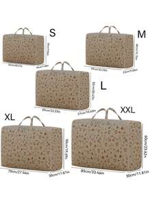 1pc Bear Design Laundry/Storage Bag, Large Capacity Waterproof Clothes/Bedding Organizer Bag, For Moving And Storage - Grey - View 3