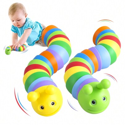 1pc Stress Relief Caterpillar Sensory Toy, Soft Fingertip Snail, Sensory Toy Set For Adults, Kids And Fidget Toddlers (Some Colors Ship Randomly)