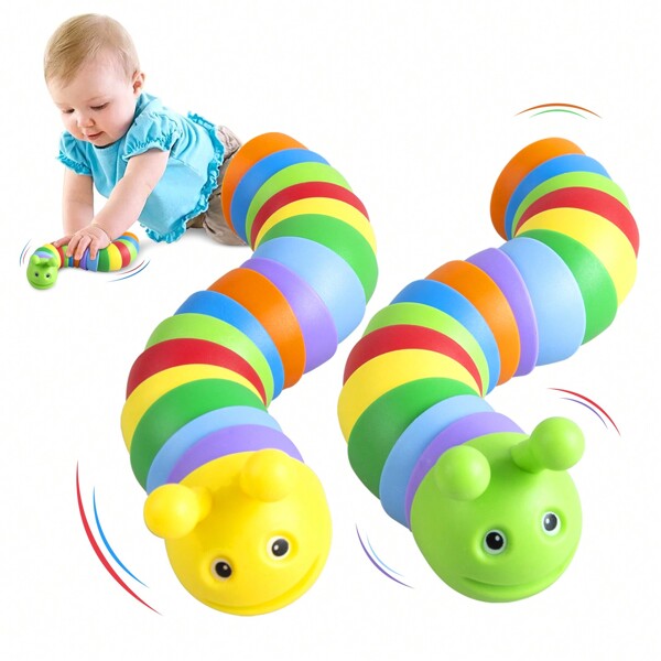 1 Stück Stressabbau-Raupensensorialspielzeug, weiches Fingerspitzen-Schneckenspielzeug, Sensorialspielzeugset für Erwachsene, Kinder und zappelige Kleinkinder (einige Farben werden zufällig versendet)