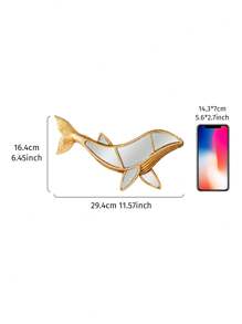 1pc Resin Material Mirrored Whale Wall Decor, Creative Mirrored Whale Home Decor Craft Statue, Special Mirror Surface Design, Suitable For Home Wall Decoration And Photography Props Gifts Birthday Graduation