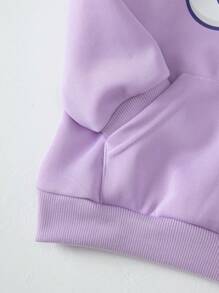 Angry Birds 新款愤怒的小鸟女孩秋冬时尚大眼印花休闲连帽运动衫，有趣的眼睛图形设计，运动舒适，非常适合户外运动，是送给年轻女孩的绝佳礼物 - 淡紫色 - 查看 9