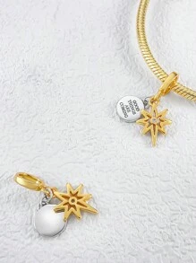 STYFNE 1 件星团许愿星星和月亮空心吊坠项链，闪亮烟花风格珠宝装饰，DIY 工艺饰品礼物，送给女朋友/最好的朋友