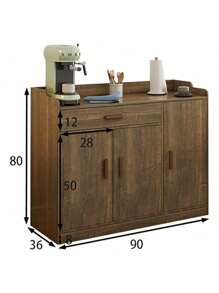 Multiusos Alacenas Cocinas Pequeñas Madera 3 Puertas Cajon - Multicolor - Ver 8