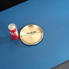 1pc, Dinner Plate, Stainless Steel Food Serving Tray, Large Round Tray Platter For Barbecue Cake Salad Dish For Home Restaurant