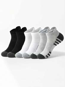 3 Pairs Men's Short Basketball Socks, Moisture Wicking, Black/White/Gray Sports Socks With Non-Slip Mesh, Suitable For Daily Use - Multicolor - View 4