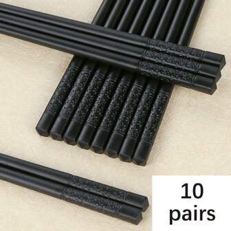 10双筷子，可重复使用筷子，洗碗机筷子，樱花图案，24厘米/9.44英寸