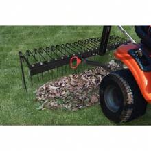 Steel Spring Coil Tine Tow Behind Landscape Rake For Leaves, Pine Needles, Straw, And Grass With 3 Point Hitch Receiver Attachment, Black - 黑色 - 查看 4
