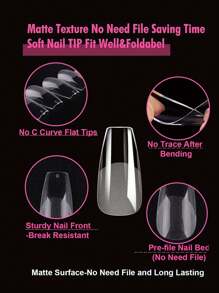240 buc. Acoperire completă Apăsați pe vârfuri pentru unghii Stiletto Migdale pătrat Sicriu francez fals fals Soak Off Gel pentru extensie pentru unghii Sfaturi Capsule DIY Apăsați pe unghii