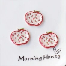 10pcs Cute Apple Shape Buttons, Accessories For Hair, Shoes, Clothes Decoration
