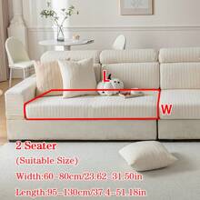 1pc All Season Chenille Jacquard Anti-Slip Sofa Seat Cushion Cover, Soft & Skin-Friendly, Pet-Proof, Elastic Couch Cover, Suitable For L-Shaped And 1/2/3/4 Seater Sofas In Living Room, Minimalist Modern Style, Spring/Autumn