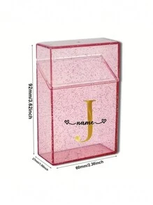 Customized Name Shiny Pink Crystal Cigarette Case, Waterproof, Holds 20 Cigarettes, Gold Lettering, Fits In Pocket Or Handbag, Perfect Gift For Him/Her - Multicolor - View 3