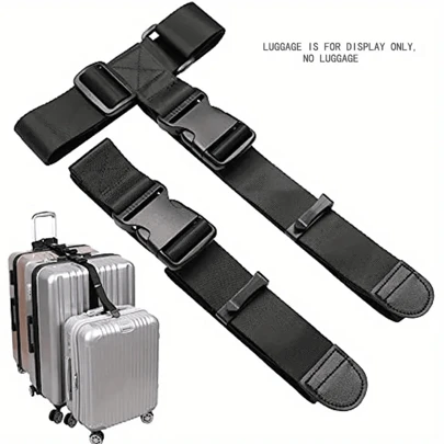 Correas conectoras de equipaje, correa para agregar una bolsa de equipaje, hebilla de conexión de equipaje, bolsa de aseo, bolsa de viaje, bolsa de almacenamiento de maquillaje, bolsa de playa, bolsa de vacaciones, artículos esenciales, útiles escolares, artículos esenciales de viaje, accesorios escolares, cosas de la escuela