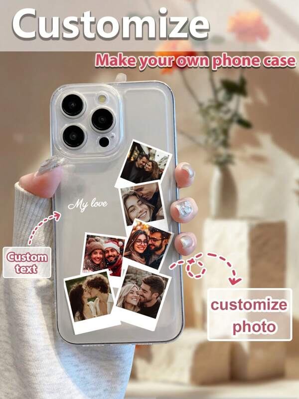 1 Stück anpassbare transparente TPU stoßfeste Handyhülle in Weiß, kompatibel mit iPhones Apple/Android Handys inkl. 15 Pro Max, A14/A54/A52/A31 4G/A23, Redmi Note 8 Pro/Note 11 Pro 4G/Note 12 4G, OPPO A54