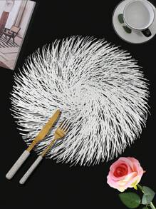 1/4/6 件 PVC 金箔网格餐垫，适用于婚礼派对餐桌装饰、节日宴会餐垫